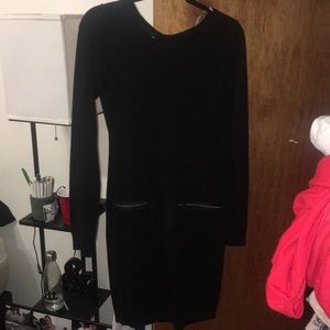 Black mini sweater dress